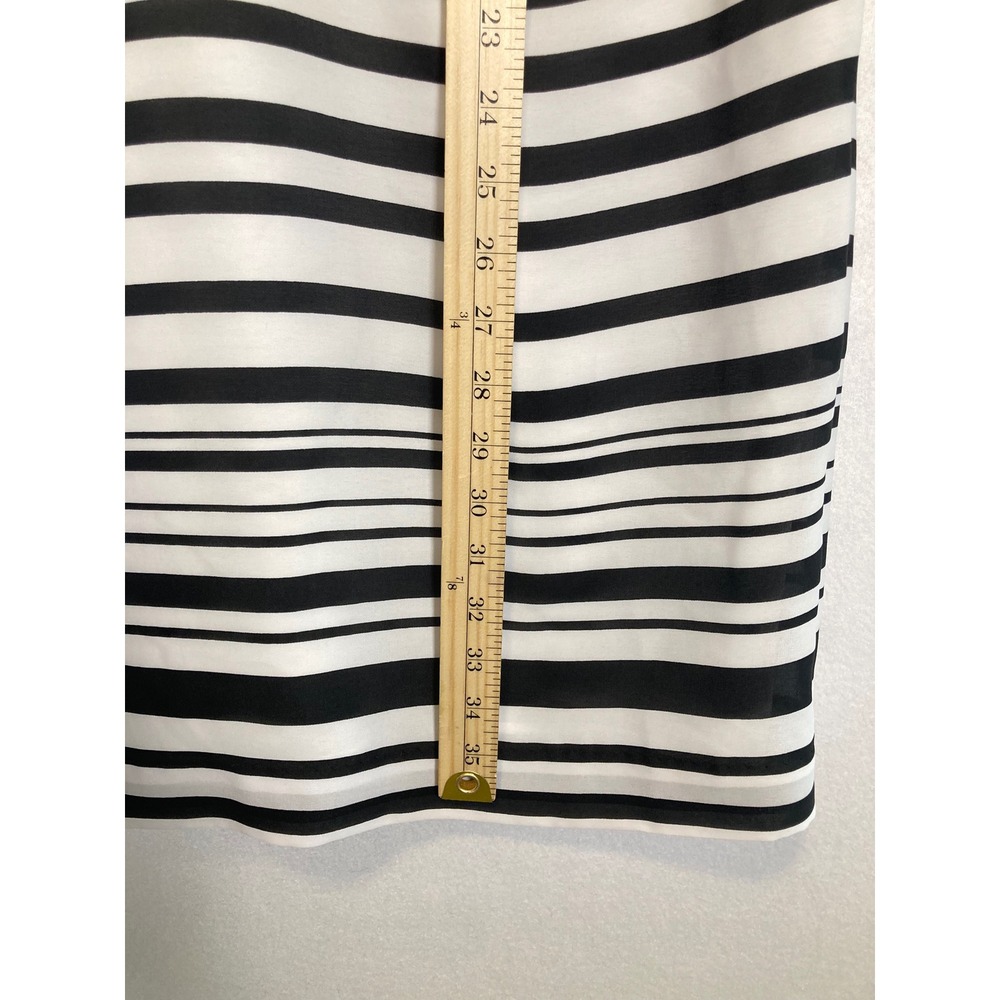 Mod Chic Banana Republic Womens Size 8 Black White Striped Halter Shift Dress - Picture 6 of 11